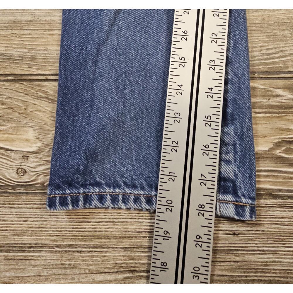 Vintage GUESS Jeans Bootleg Denim Womens Sz 28 Blue Fade 90s Y2K Retro - Picture 8 of 11